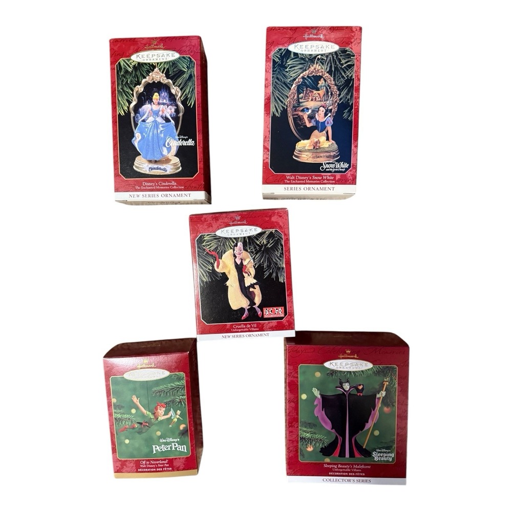 Hallmark‎ Disney Keepsake Ornament Lot Cinderella Snow White Villains Peter Pan